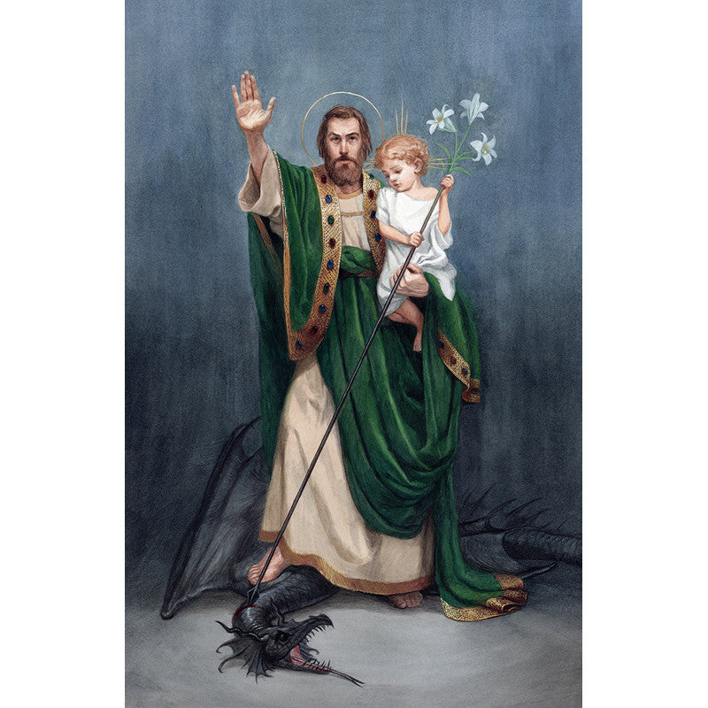 St. Joseph Terror of Demons Canvas Picture (Water Color) - Unique Catholic Gifts