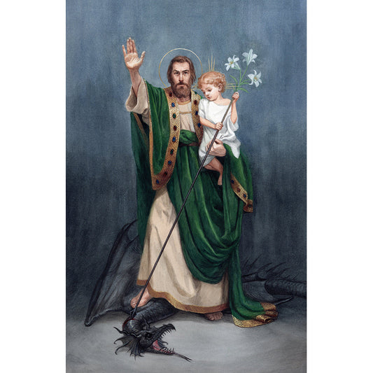 St. Joseph Terror of Demons Canvas Picture (Water Color) - Unique Catholic Gifts
