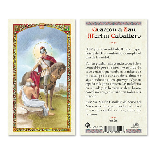 St. Martin Caballero Tarjeta laminada (Cubierta de Plástico) - Unique Catholic Gifts