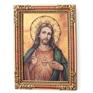 Sacred Heart of Jesus Icon Wall Plaque 7 1/4" - Unique Catholic Gifts