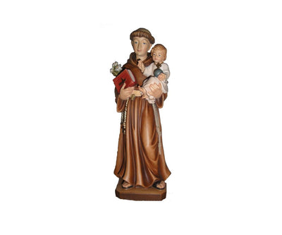 Saint Anthony of Padua Hand Carved Hand Painted Wood Statue 5 1/2 