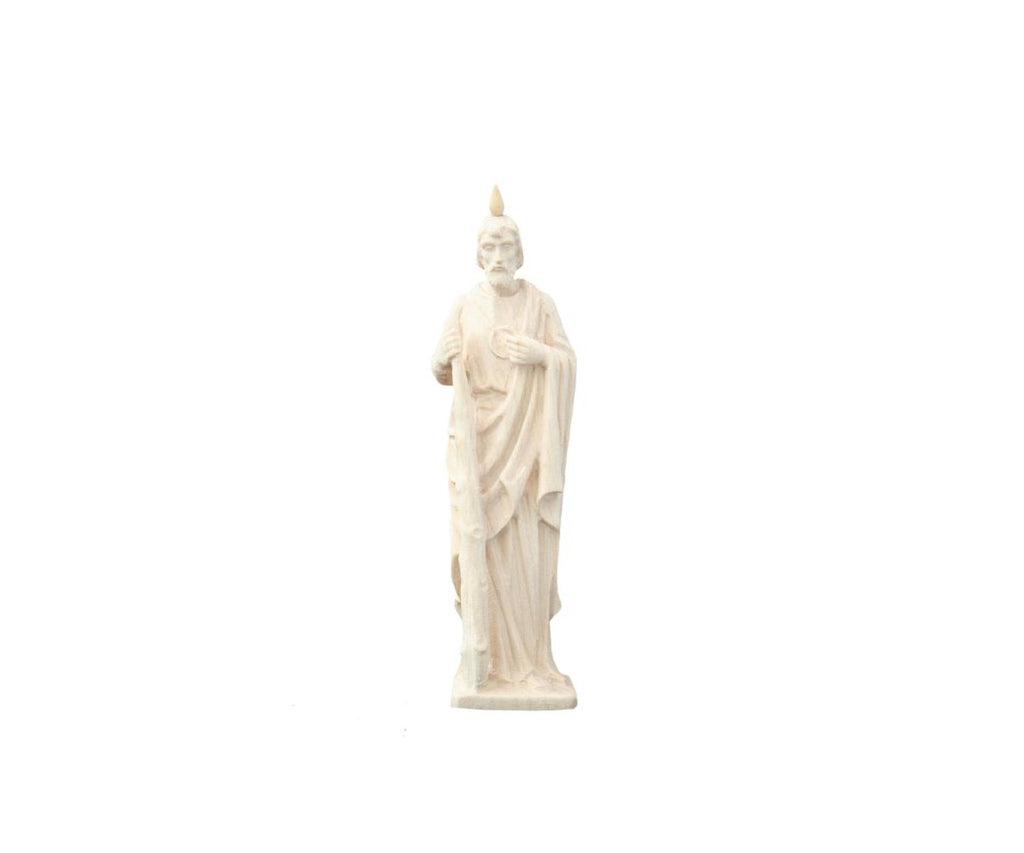 Saint Jude Hand Carved Natural Wood Statue 5" by Dolfi - Unique Catholic Gifts