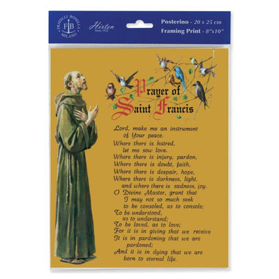 Saint Francis with a Peace Prayer Print  8 x 10