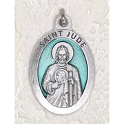 Saint Jude Oval Green Enamel Medal 1 1/2" - Unique Catholic Gifts