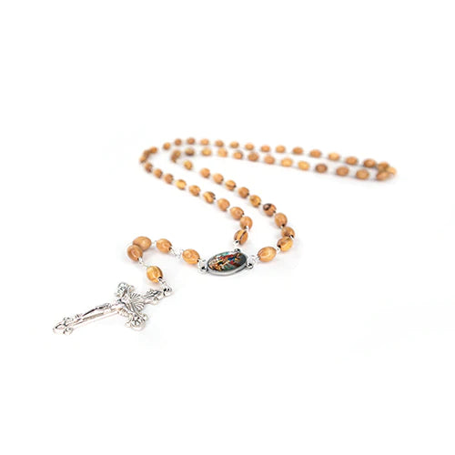St. Michael Olive Wood Rosary - Unique Catholic Gifts