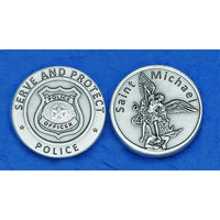 St. Michael the Archangel "Serve and Protect" Italian Pocket Token Coin - Unique Catholic Gifts