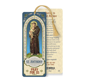 Saint Anthony Laminated Tasseled Bookmark - Unique Catholic Gifts
