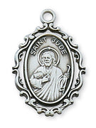 Saint Jude Sterling Silver Medal  1"(L621JU) - Unique Catholic Gifts