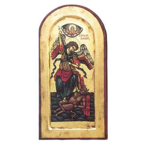 Saint Michael the Archangel - Arched Gold Leaf - Unique Catholic Gifts