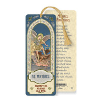 Saint Michael Laminated Tasseled Bookmark - Unique Catholic Gifts