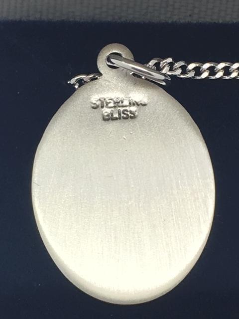 Sterling Silver Saint Teresa of Calcutta Oval Medal (3/4") with 18" chain - Unique Catholic Gifts