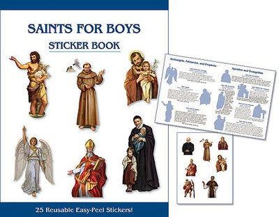Saints for Boys Sticker Book - Unique Catholic Gifts
