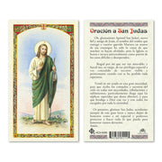 San JudasTarjeta Sagrada laminada(Cubierta de Plástico) - Unique Catholic Gifts