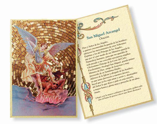 San Miguel Arcangel Placa de Mosaico de Lámina de Oro  (4"x 6") - Unique Catholic Gifts
