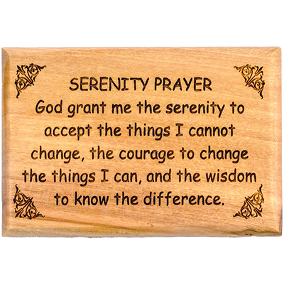 Serenity Prayer Olive Wood Magnet - Unique Catholic Gifts