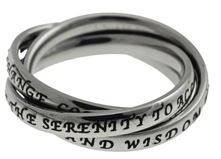 Lady's Serenity Prayer Triple Ring - Unique Catholic Gifts