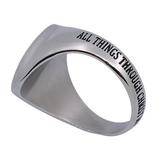 Shield Cross Ring, "Christ My Strength" - Unique Catholic Gifts