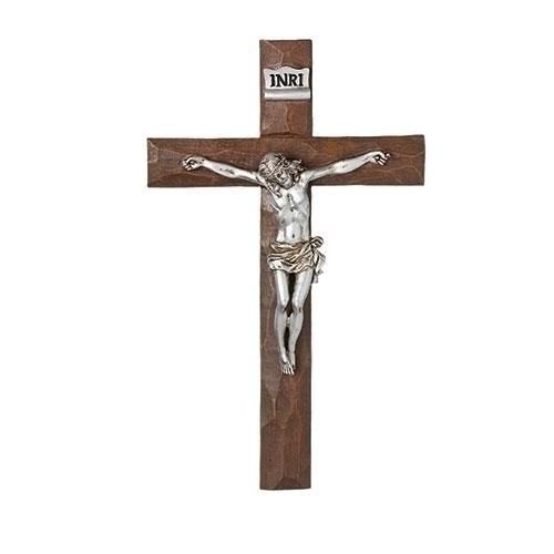 Silver Wall Crucifix 11-1/2" - Unique Catholic Gifts