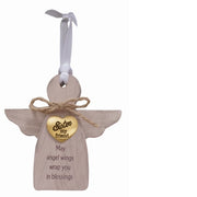 Sister My Friend Wood Angel Ornament - Unique Catholic Gifts