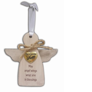 Special Caregiver Wood Angel Ornament - Unique Catholic Gifts