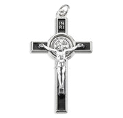 St. Benedict Black Epoxy Crucifix Medal 2" - Unique Catholic Gifts
