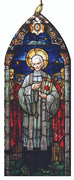 St. John Vianney Stained Glass Style Wood Ornament 5" - Unique Catholic Gifts