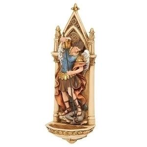 St. Michael Holy Water Font (7 3/4") - Unique Catholic Gifts