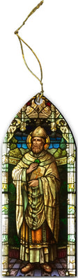 St. Patrick Stained Glass Style Wood Ornament 5