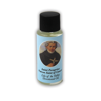 St. Peregrine Devotional Oil .25 oz Lily of the Valley Scent - Unique Catholic Gifts