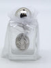 St. Benedict Glass Holy Water Bottle (3.35 x 1.6") - Unique Catholic Gifts