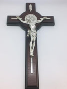 Wood St. Benedict Wall Crucifix (13") - Unique Catholic Gifts