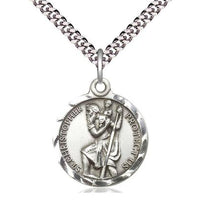 Sterling Silver St. Christopher Medal (7/8") - Unique Catholic Gifts