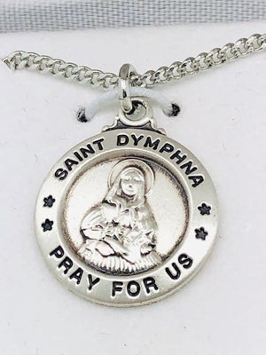 St. Dymphna Medal Sterling Silver 5/8