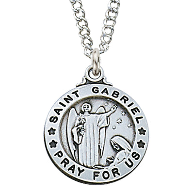 St. Gabriel Sterling Silver Medal 3/4