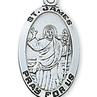 St. James Sterling Silver Medal  1-1/8" - Unique Catholic Gifts