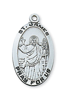 St. James Sterling Silver Medal  1-1/8