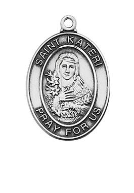 St. Kateri Sterling Silver Medal (1 1/16