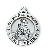 St. Maria Goretti Sterling Silver Medal (5/8") - Unique Catholic Gifts