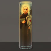 Saint Maximilian Kolbe LED Candle with Timer - Unique Catholic Gifts