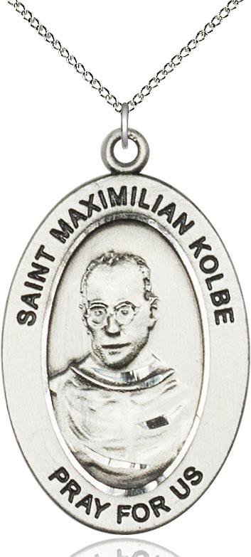 Sterling Silver St. Maximilian Kolbe Medal 1" - Unique Catholic Gifts