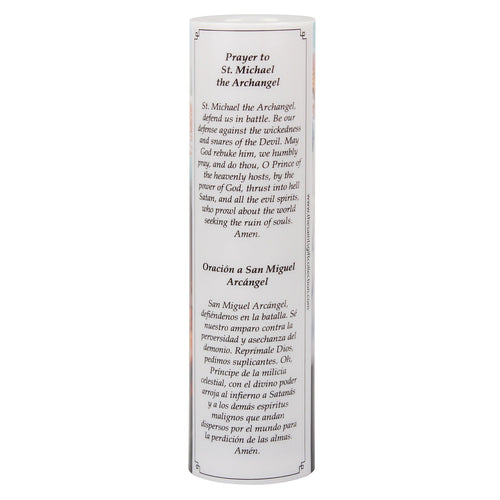 St. Michael LED Candle with Timer - Unique Catholic Gifts