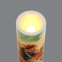 St. Michael LED Candle with Timer - Unique Catholic Gifts