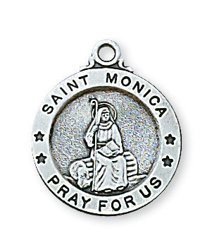 St. Monica Medal Sterling Silver 5/8" - Unique Catholic Gifts