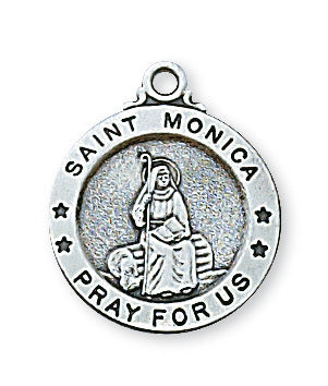 St. Monica Medal Sterling Silver 5/8