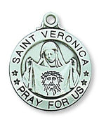 St. Veronica Sterling Silver Medal 3/4" - Unique Catholic Gifts