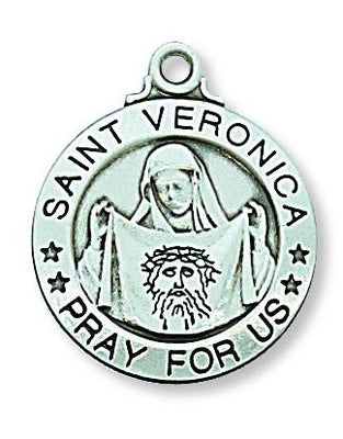 St. Veronica Sterling Silver Medal 3/4