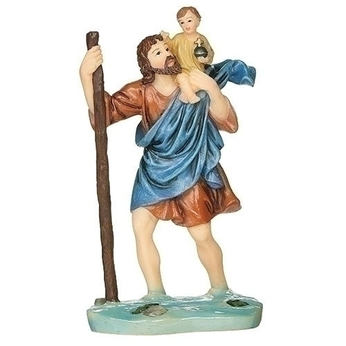 St Christopher Figurine Statue 4" - Unique Catholic Gifts