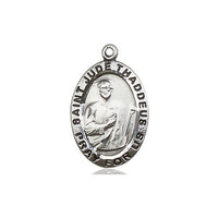 St Jude Sterling Silver Medal 3/4" with 18" chain - Unique Catholic Gifts
