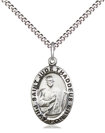 St Jude Sterling Silver Medal 3/4" with 18" chain – JMJs Catholic Store ...