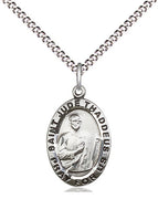 St Jude Sterling Silver Medal 3/4" with 18" chain - Unique Catholic Gifts